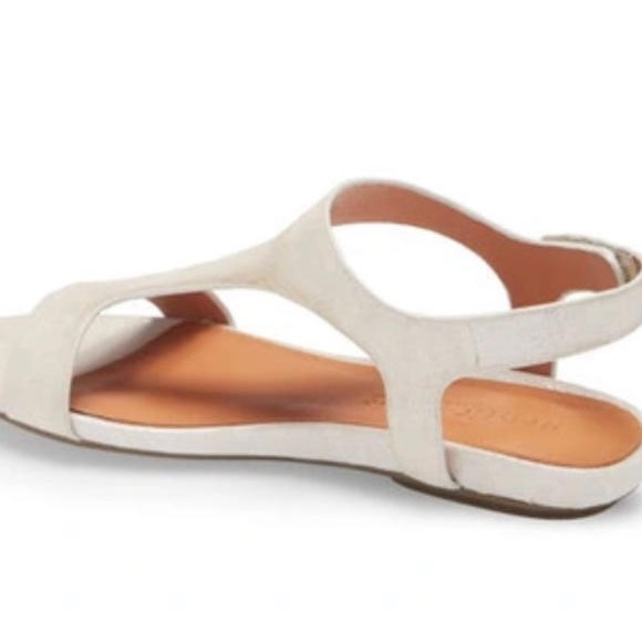gentle souls Shimmery Pearl White T-Strap Sandal - Picture 2 of 12
